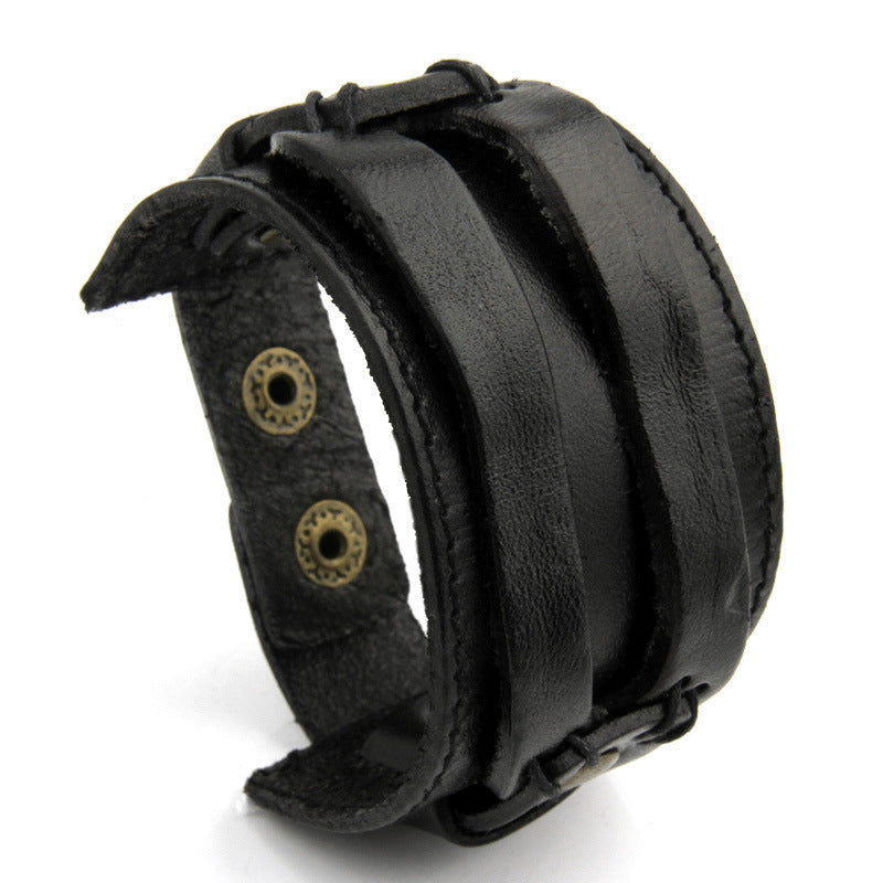 Two Rows Of First Layer Cowhide Bracelets