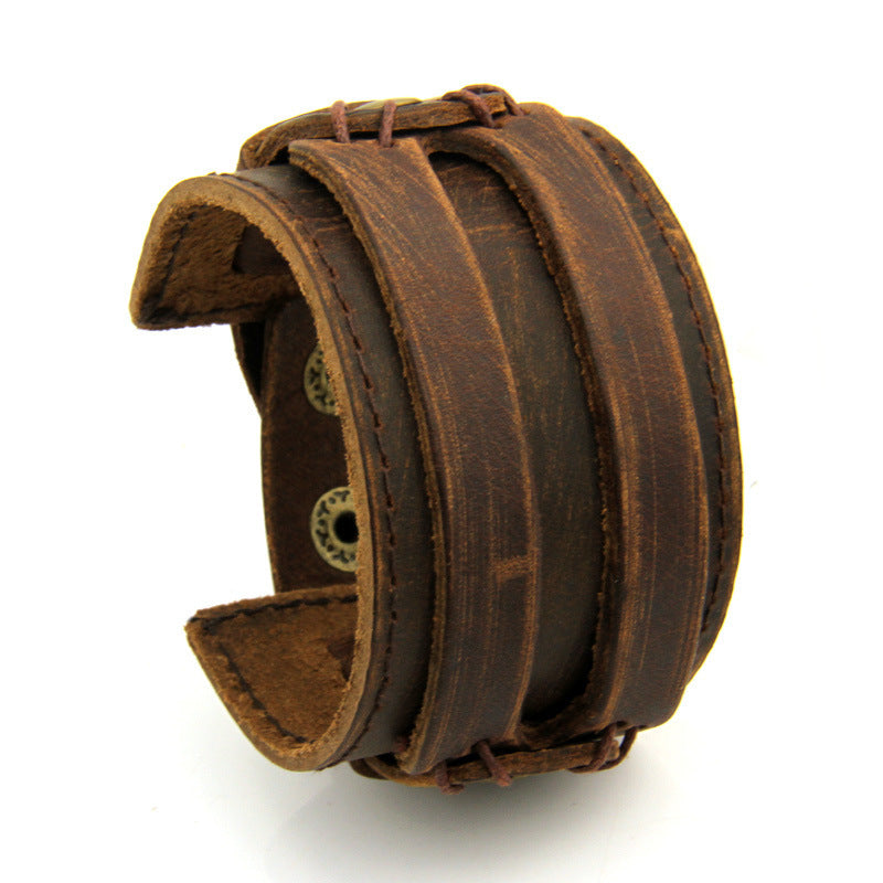 Two Rows Of First Layer Cowhide Bracelets