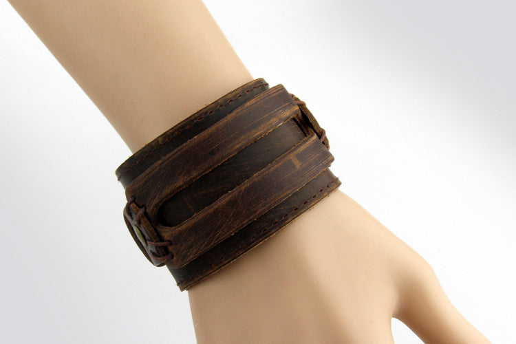 Two Rows Of First Layer Cowhide Bracelets