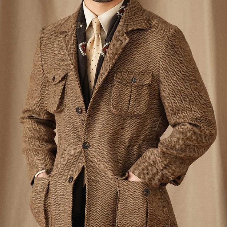 Collar Safari Men Jacket